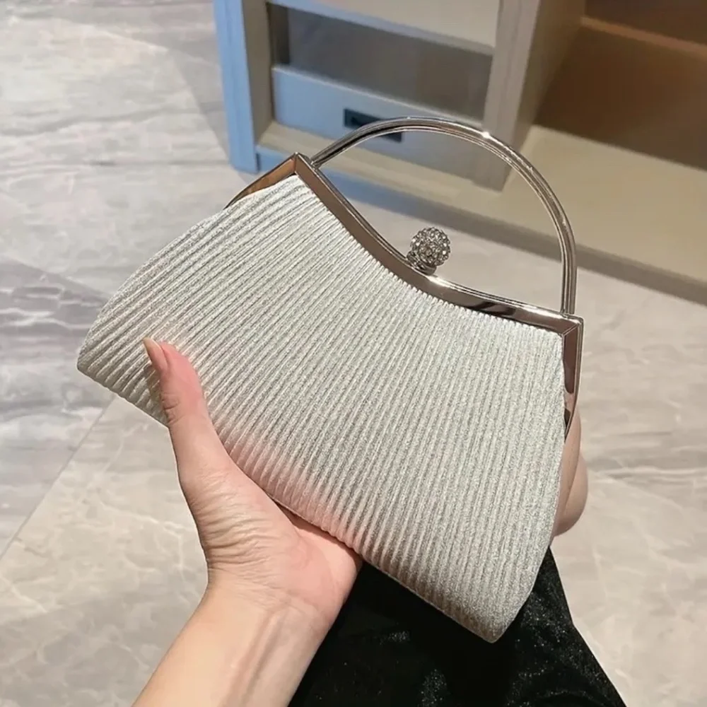 Glamorous Evening Handbag Silvery